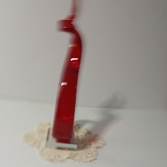 Murano Vibrant Red Art Glass Sculpture - Picture 5 of 7